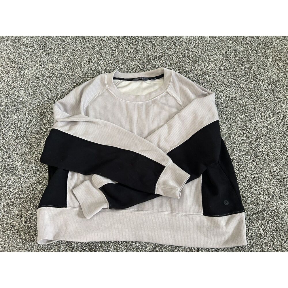 Danskin Tan and black Colorblock Crew Neck long sleeve sweatshirt M